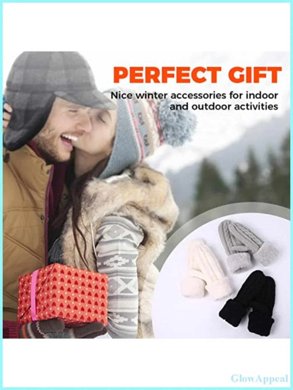 Cozy Thick Knitted Mittens for Women, Fleece Lined, Winter Warm Gloves